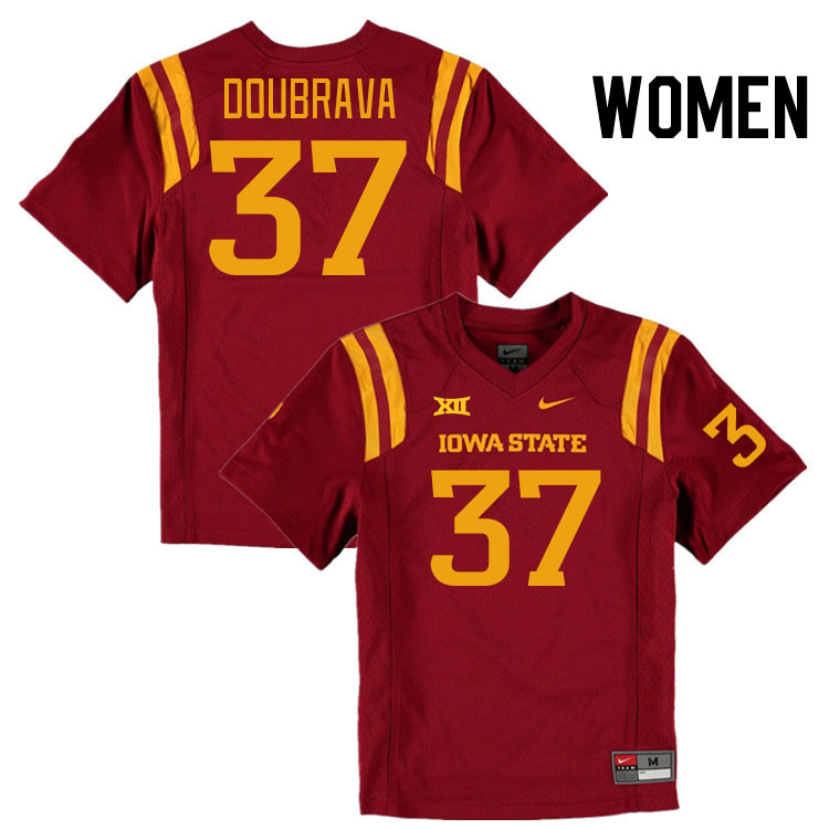Women #37 Mason DouBrava Iowa State Cyclones College Football Jerseys Stitched Sale-Cardinal